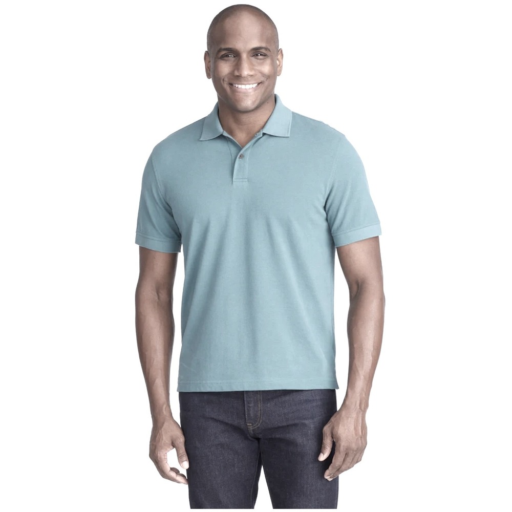 Untuckit Polo Shirt Mens Short Sleeve 100% Cotton Aqua Blue Golf size Large - Picture 1 of 8